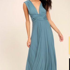 TRICKS OF THE TRADE SLATE BLUE MAXI DRESS